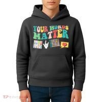 Retro Your Words Matters Speech Therapy Specialist Kids Hoodie thumb 4
