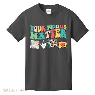 Retro Your Words Matters Speech Therapy Specialist Kids T-Shirt