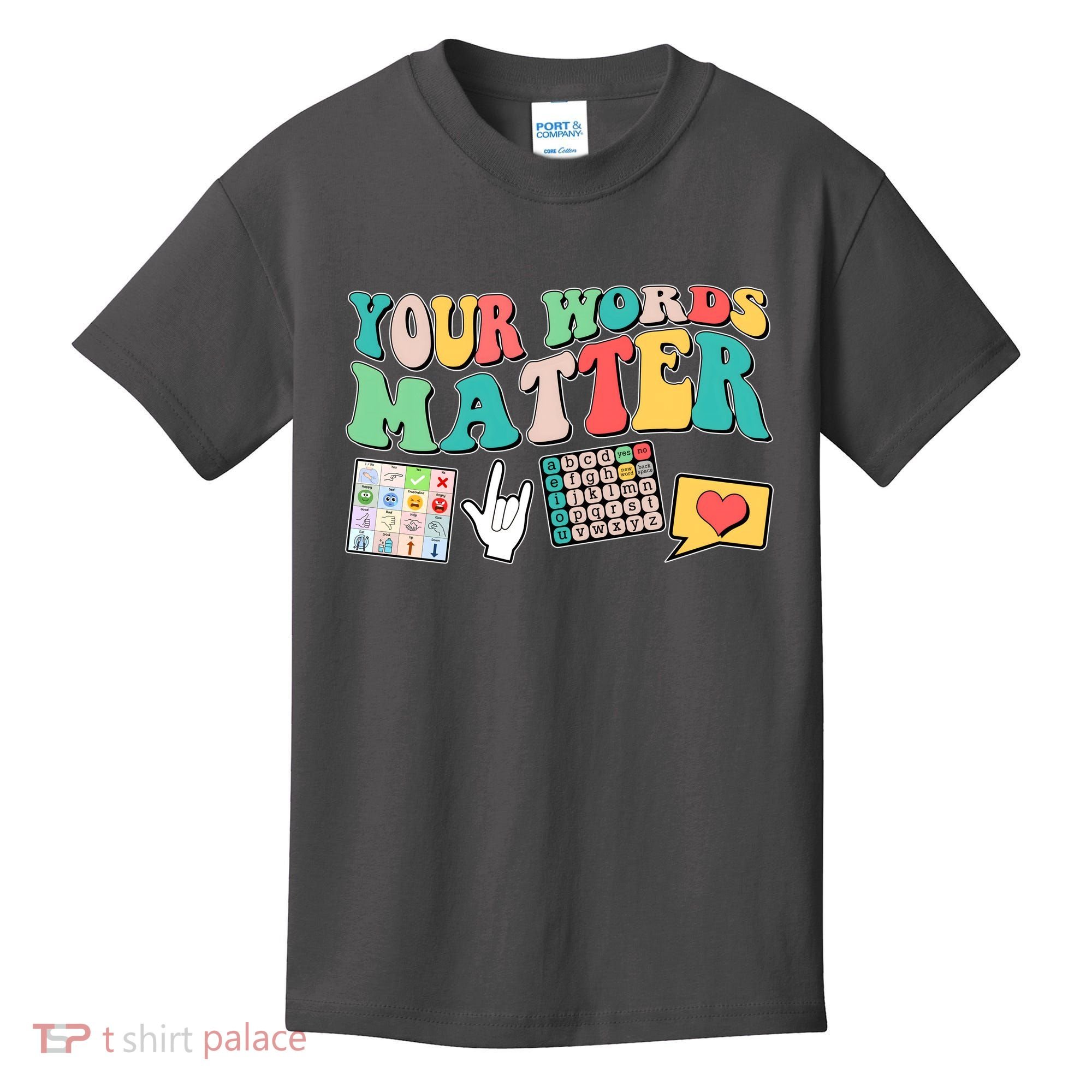 Retro Your Words Matters Speech Therapy Specialist Kids T-Shirt