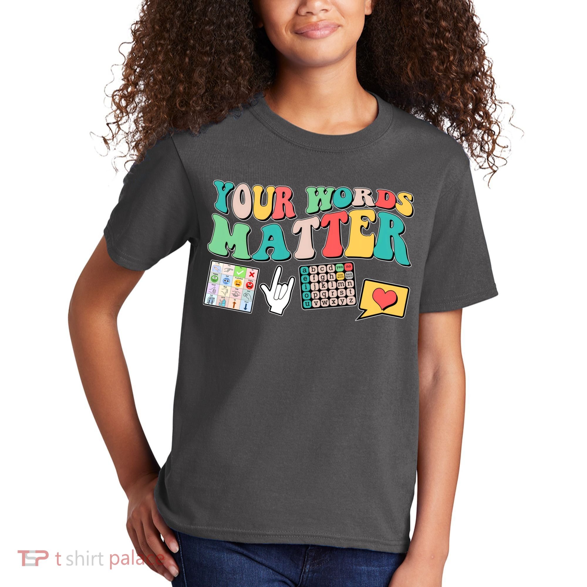 Retro Your Words Matters Speech Therapy Specialist Kids T-Shirt