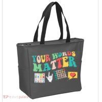 Retro Your Words Matters Speech Therapy Specialist Tote Bag thumb 2