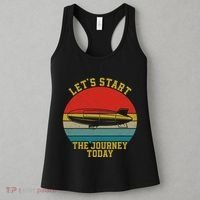 Retro Zeppelin 70s 80s Dirigible Airship Zepelin Zepplin Women's Tank Top thumb 3