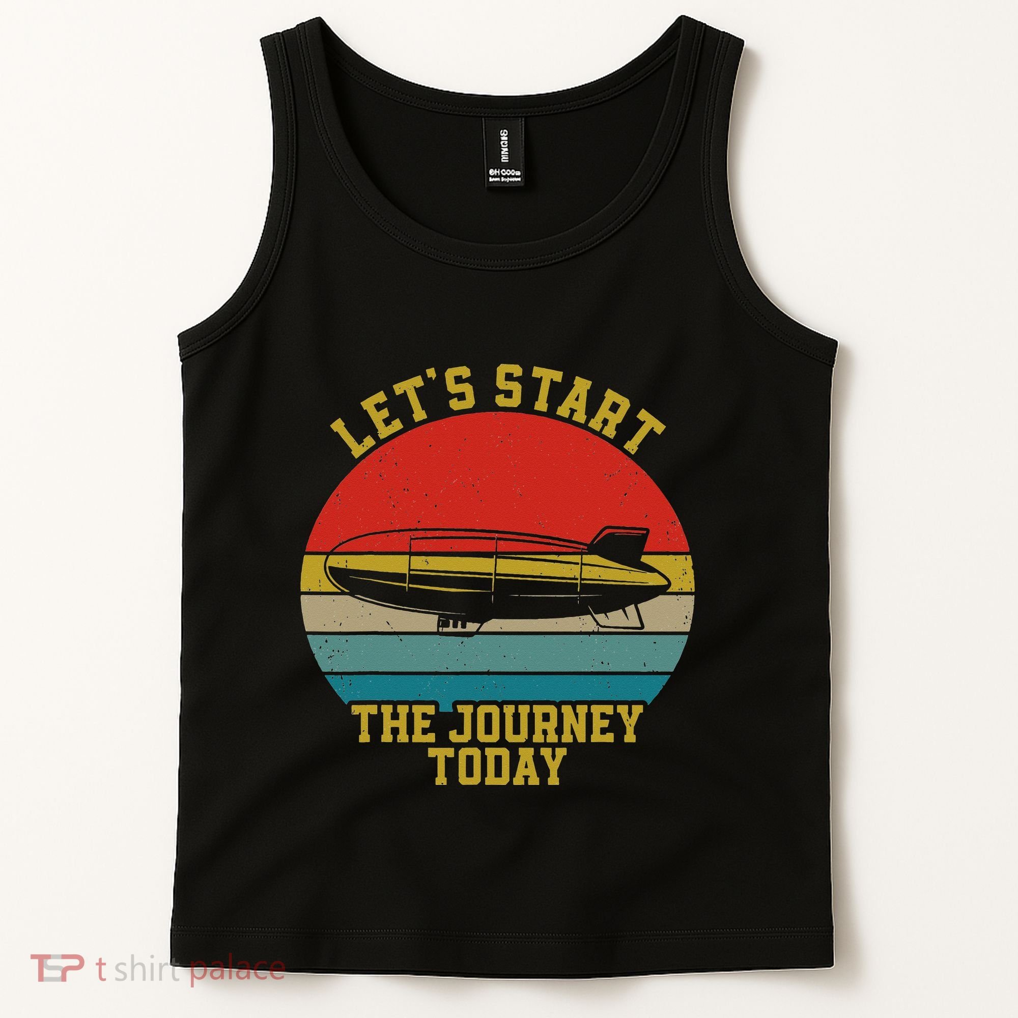 Retro Zeppelin 70s 80s Dirigible Airship Zepelin Zepplin Tank Top