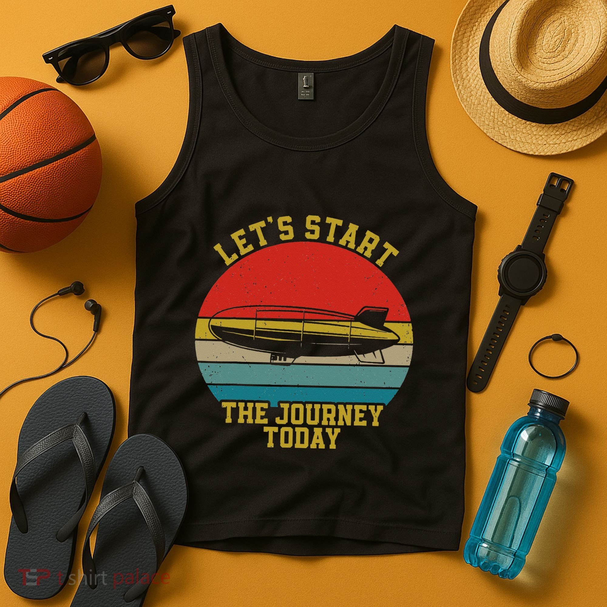 Retro Zeppelin 70s 80s Dirigible Airship Zepelin Zepplin Tank Top