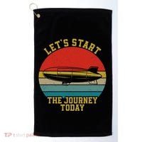 Retro Zeppelin 70s 80s Dirigible Airship Zepelin Zepplin Golf Towel thumb 0