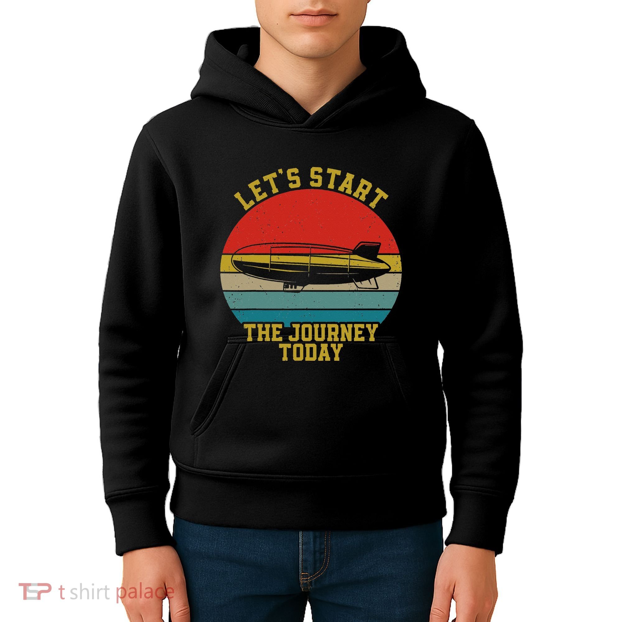 Retro Zeppelin 70s 80s Dirigible Airship Zepelin Zepplin Kids Hoodie