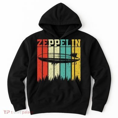 Retro Zeppelin 70s 80s Dirigible Airship Zepelin Zepplin Hoodie