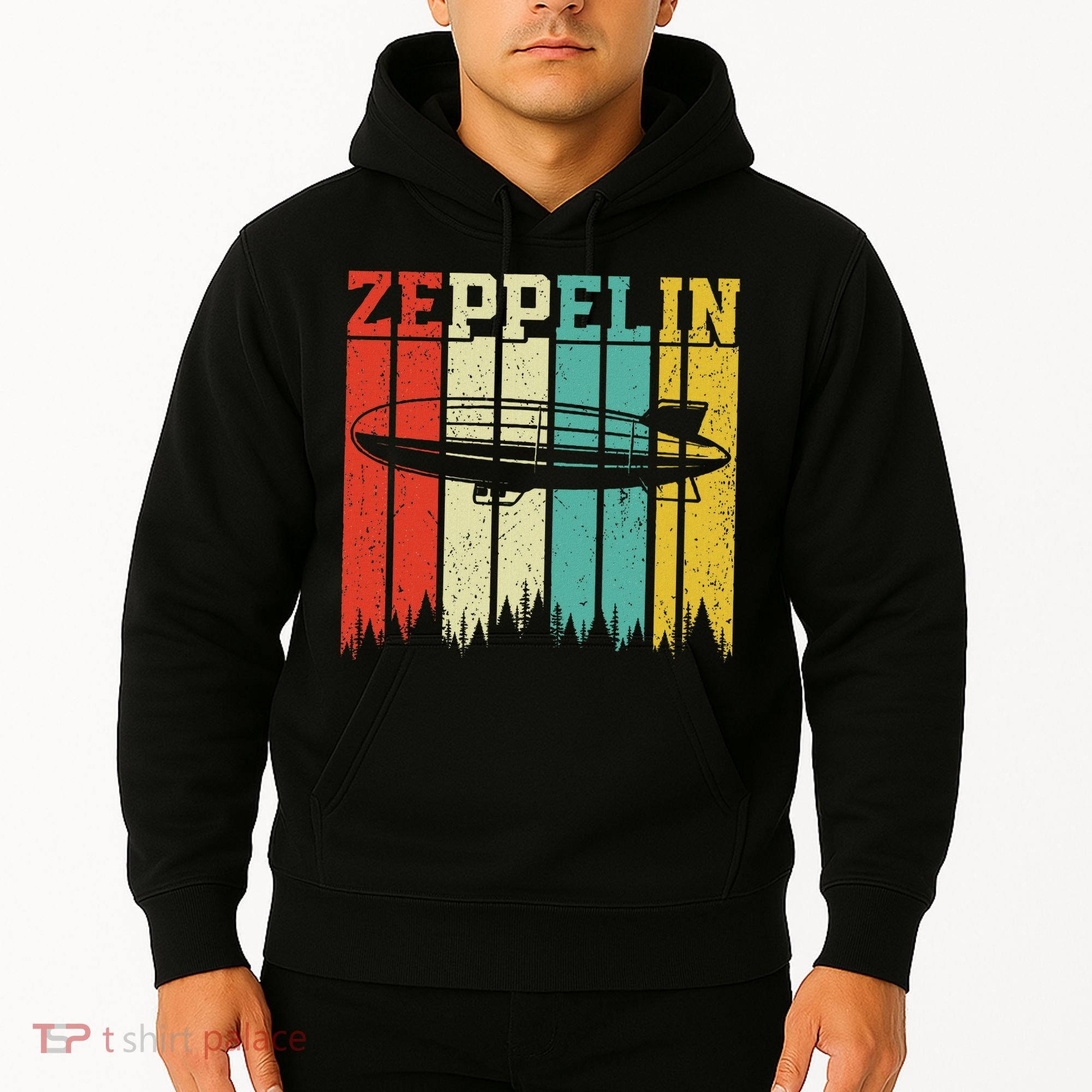Retro Zeppelin 70s 80s Dirigible Airship Zepelin Zepplin Hoodie