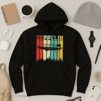 Retro Zeppelin 70s 80s Dirigible Airship Zepelin Zepplin Hoodie thumb 3