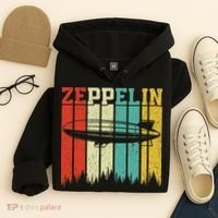 Retro Zeppelin 70s 80s Dirigible Airship Zepelin Zepplin Hoodie thumb 4
