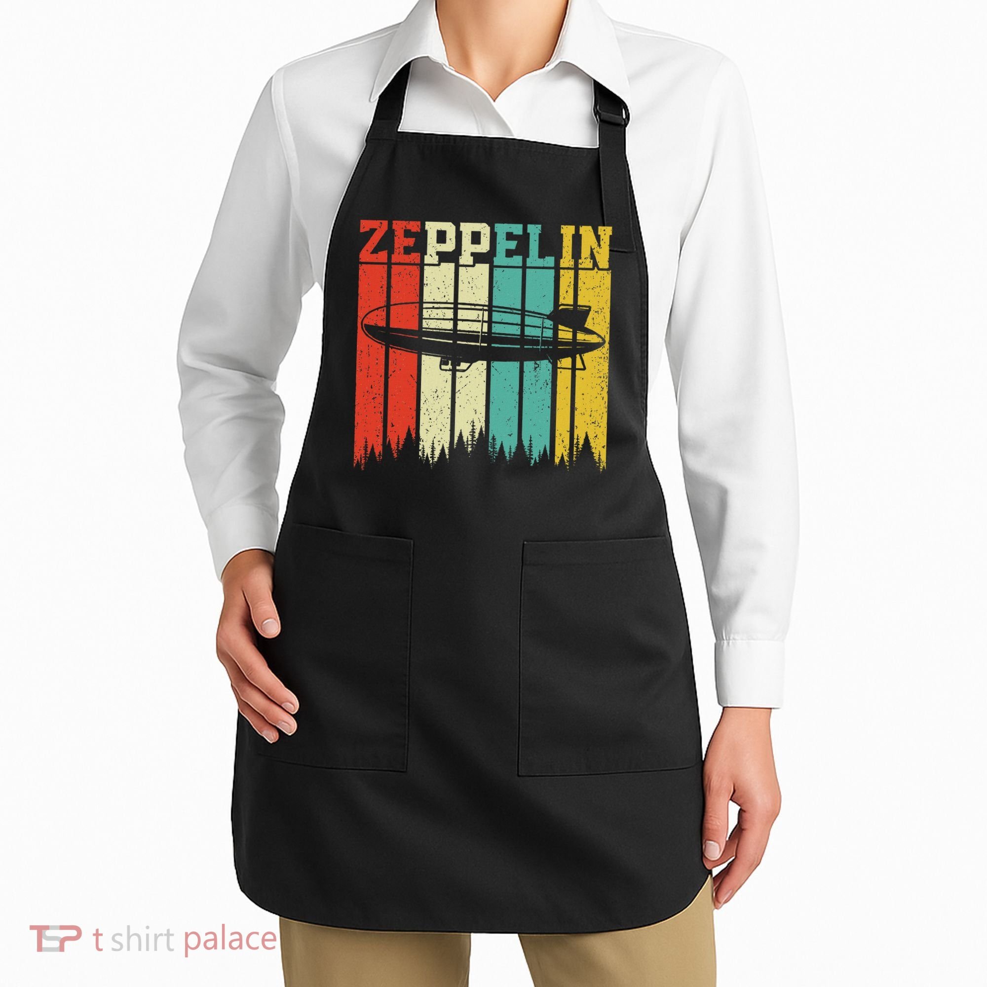 Retro Zeppelin 70s 80s Dirigible Airship Zepelin Zepplin Apron