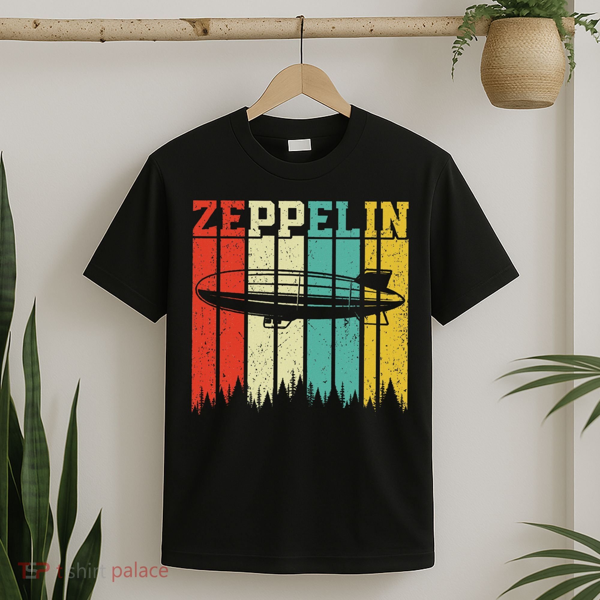 Retro Zeppelin 70s 80s Dirigible Airship Zepelin Zepplin T-Shirt