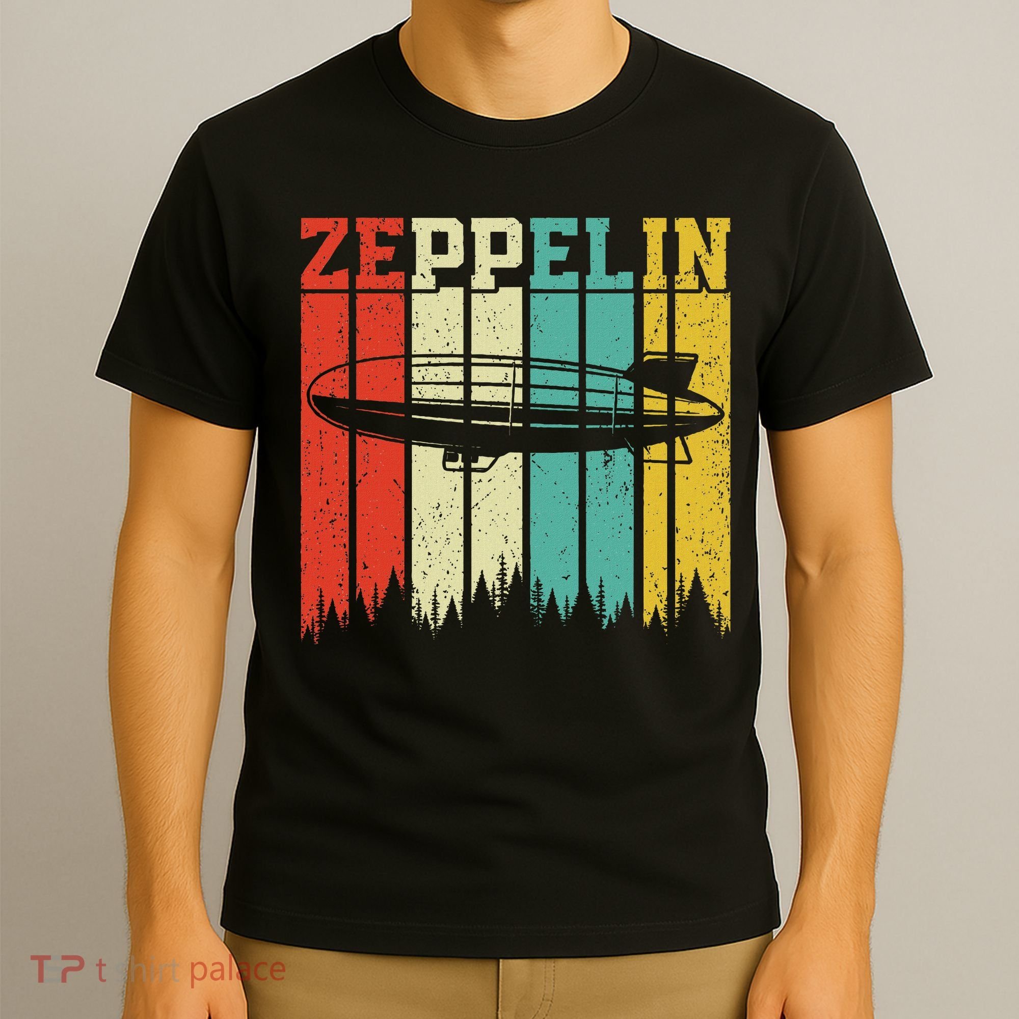 Retro Zeppelin 70s 80s Dirigible Airship Zepelin Zepplin T-Shirt