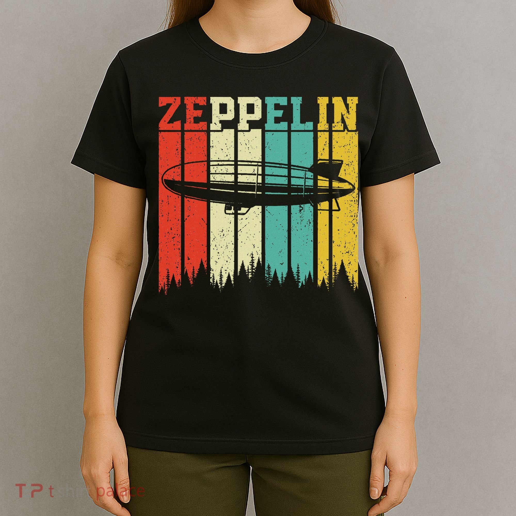 Retro Zeppelin 70s 80s Dirigible Airship Zepelin Zepplin T-Shirt