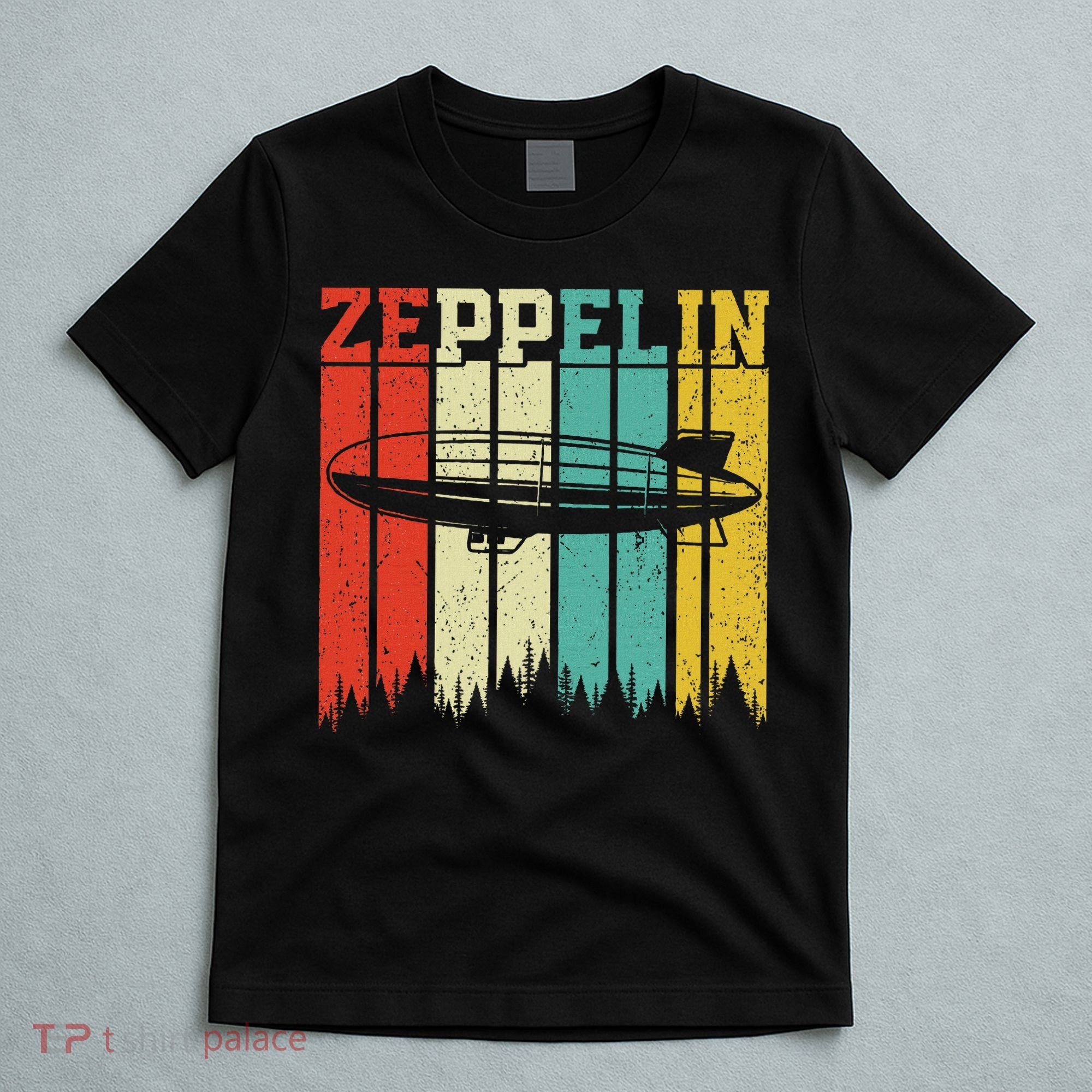 Retro Zeppelin 70s 80s Dirigible Airship Zepelin Zepplin T-Shirt