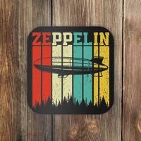 Retro Zeppelin 70s 80s Dirigible Airship Zepelin Zepplin Coaster thumb 0