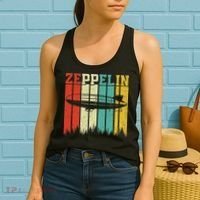 Retro Zeppelin 70s 80s Dirigible Airship Zepelin Zepplin Women's Tank Top thumb 2