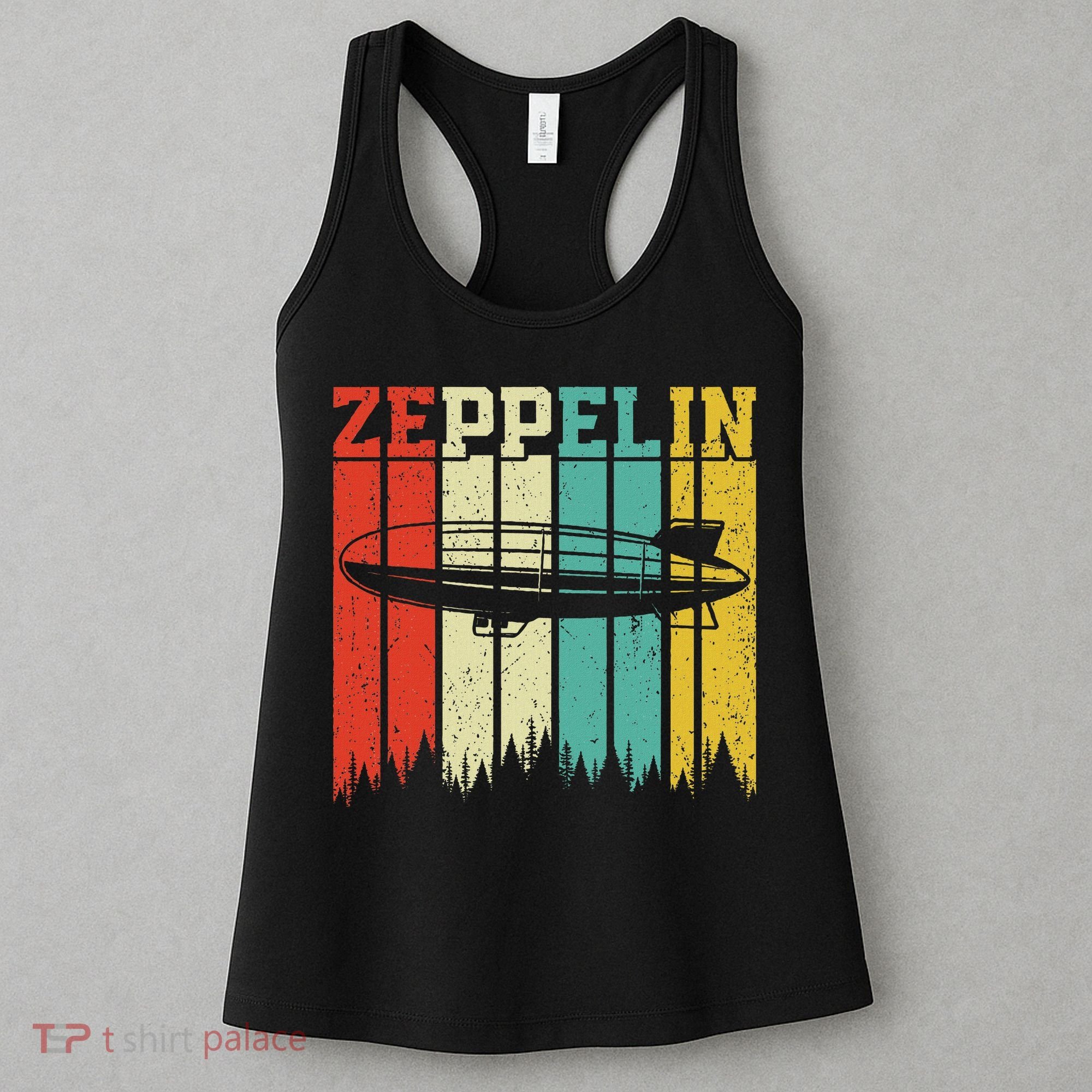 Retro Zeppelin 70s 80s Dirigible Airship Zepelin Zepplin Women's Tank Top