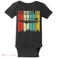Retro Zeppelin 70s 80s Dirigible Airship Zepelin Zepplin Baby Bodysuit thumb 0