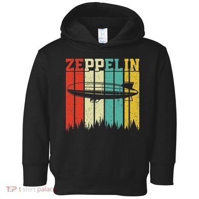 Retro Zeppelin 70s 80s Dirigible Airship Zepelin Zepplin Toddler Hoodie
