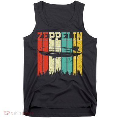 Retro Zeppelin 70s 80s Dirigible Airship Zepelin Zepplin Tank Top