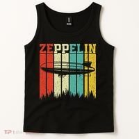 Retro Zeppelin 70s 80s Dirigible Airship Zepelin Zepplin Tank Top thumb 2