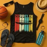 Retro Zeppelin 70s 80s Dirigible Airship Zepelin Zepplin Tank Top thumb 4