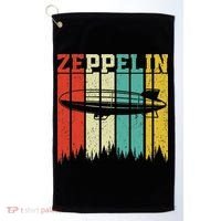 Retro Zeppelin 70s 80s Dirigible Airship Zepelin Zepplin Golf Towel thumb 0