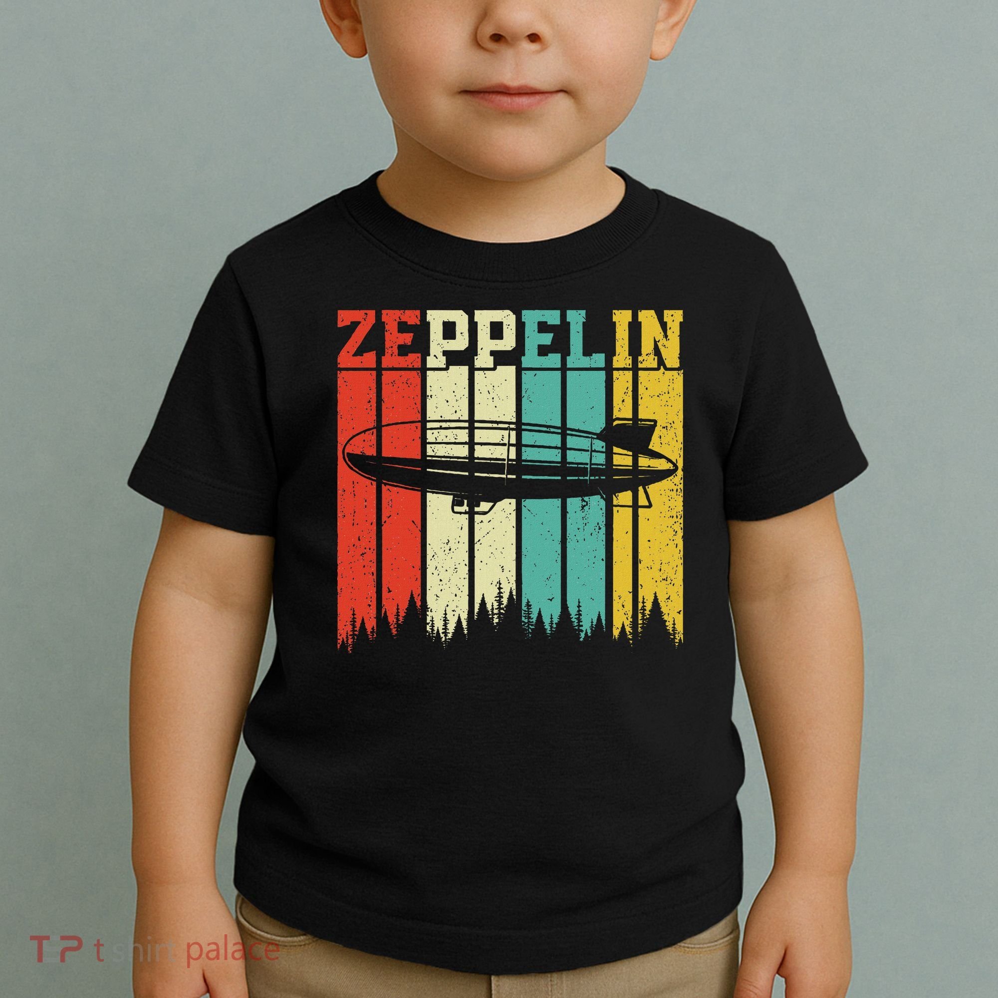 Retro Zeppelin 70s 80s Dirigible Airship Zepelin Zepplin Toddler T-Shirt