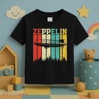 Retro Zeppelin 70s 80s Dirigible Airship Zepelin Zepplin Toddler T-Shirt thumb 3