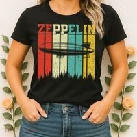 Retro Zeppelin 70s 80s Dirigible Airship Zepelin Zepplin Women's T-Shirt thumb 2