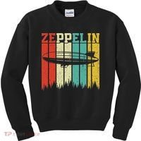 Retro Zeppelin 70s 80s Dirigible Airship Zepelin Zepplin Kids Sweatshirt thumb 0