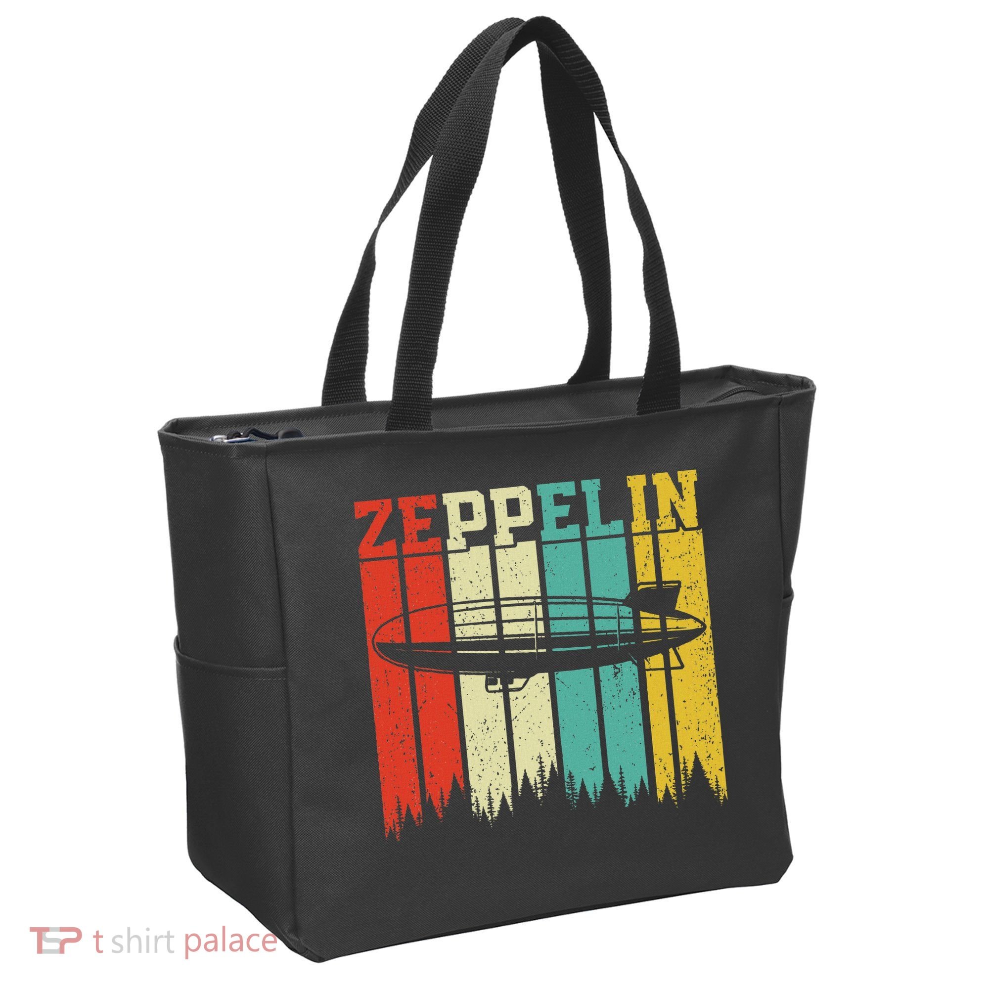 Retro Zeppelin 70s 80s Dirigible Airship Zepelin Zepplin Tote Bag