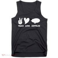 Retro Zeppelin 70s 80s Dirigible Airship Zepelin Zepplin Tank Top thumb 0