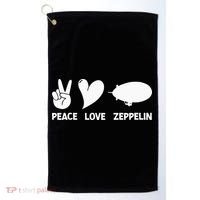 Retro Zeppelin 70s 80s Dirigible Airship Zepelin Zepplin Golf Towel thumb 0