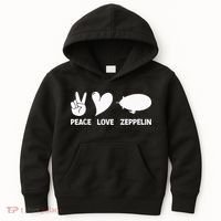Retro Zeppelin 70s 80s Dirigible Airship Zepelin Zepplin Kids Hoodie thumb 0