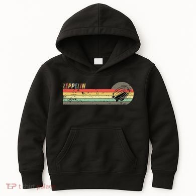 Retro Zeppelin 70s 80s Dirigible Kids Hoodie