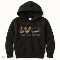 Retro Zeppelin 70s Dirigible Blimp Airship Zepelin Kids Hoodie thumb 0