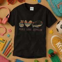 Retro Zeppelin 70s Dirigible Blimp Airship Zepelin Kids T-Shirt thumb 3