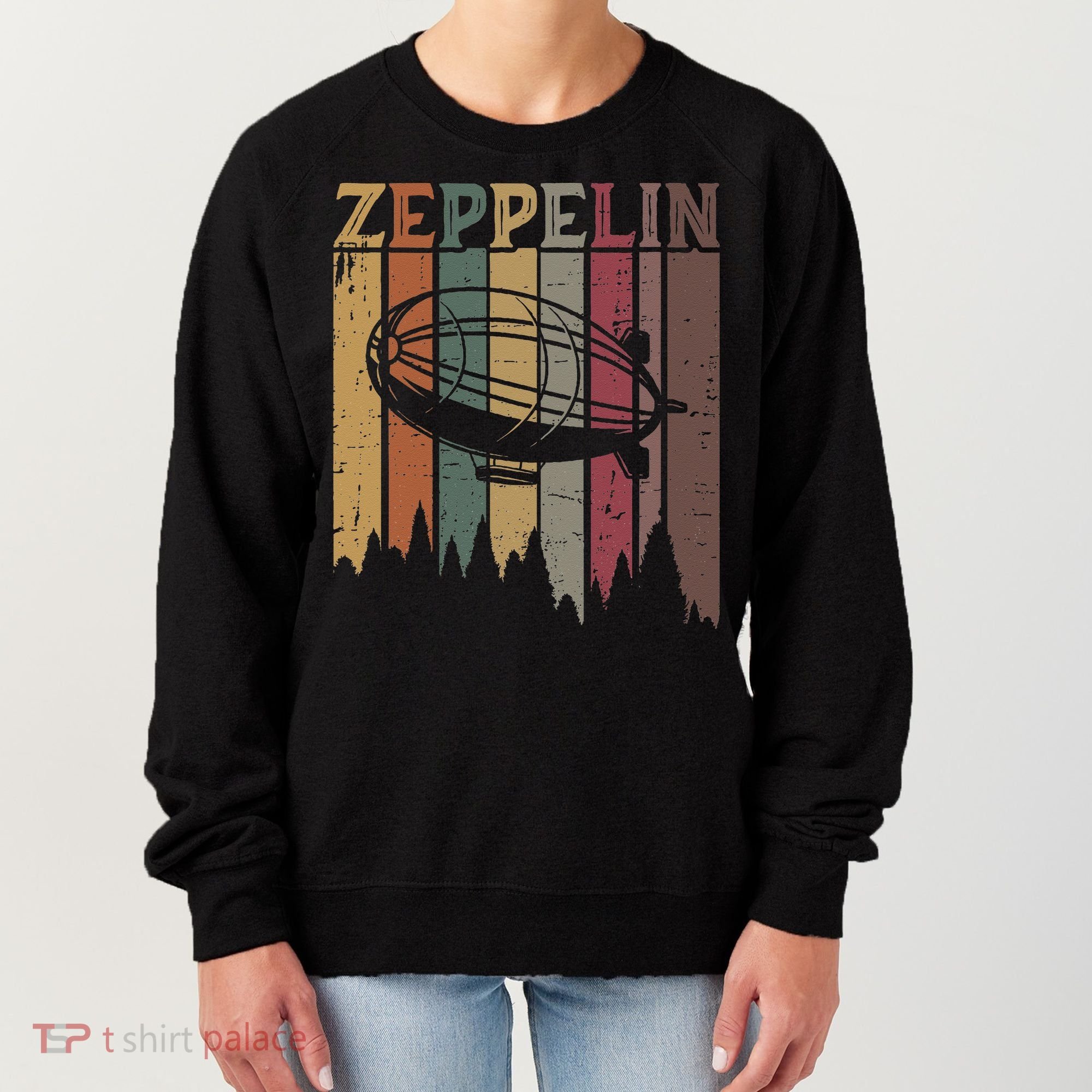 Retro Zeppelin 70s 80s Dirigible Airship Zepelin Zepplin Women's Sweatshirt