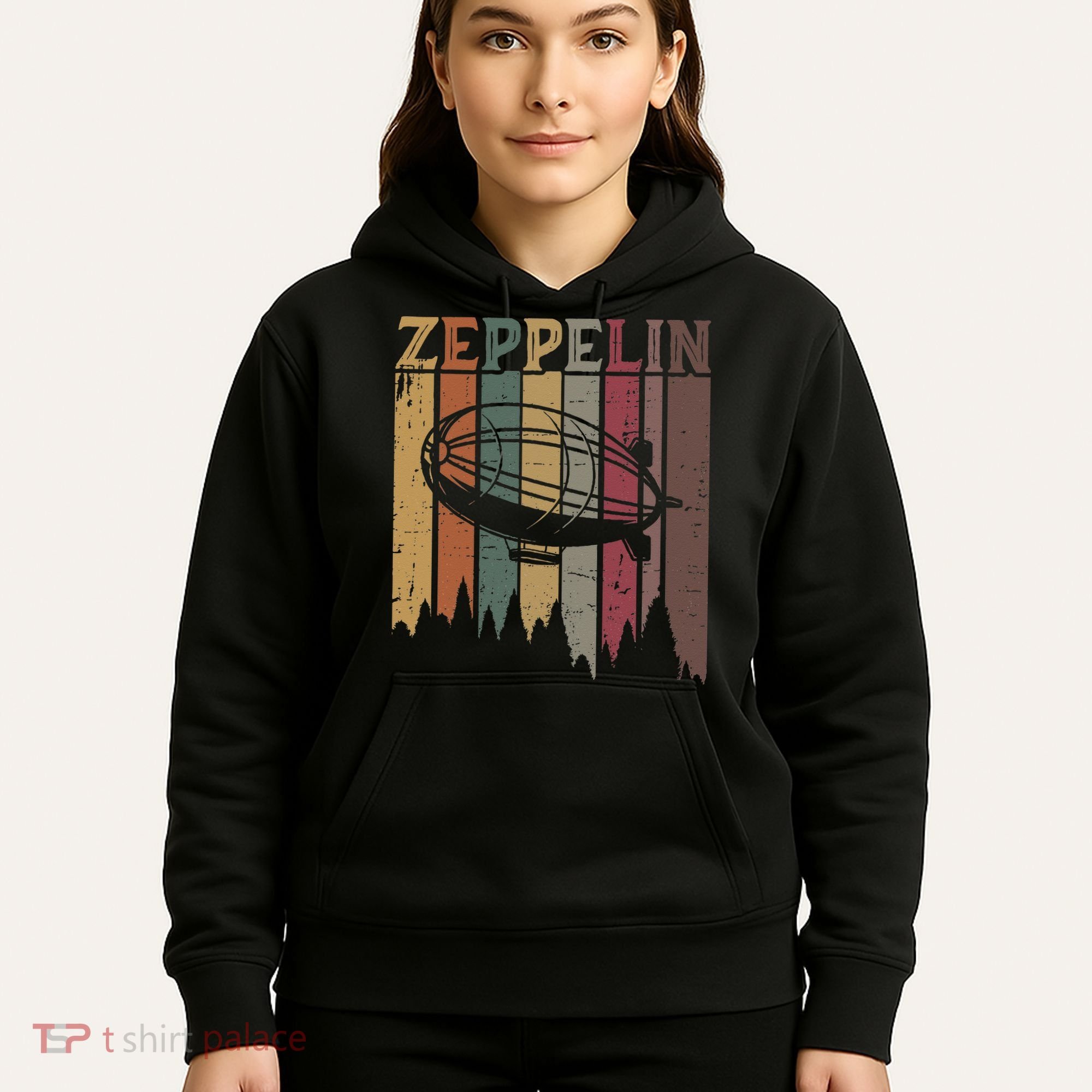 Retro Zeppelin 70s 80s Dirigible Airship Zepelin Zepplin Hoodie