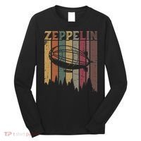 Retro Zeppelin 70s 80s Dirigible Airship Zepelin Zepplin Long Sleeve Shirt thumb 0