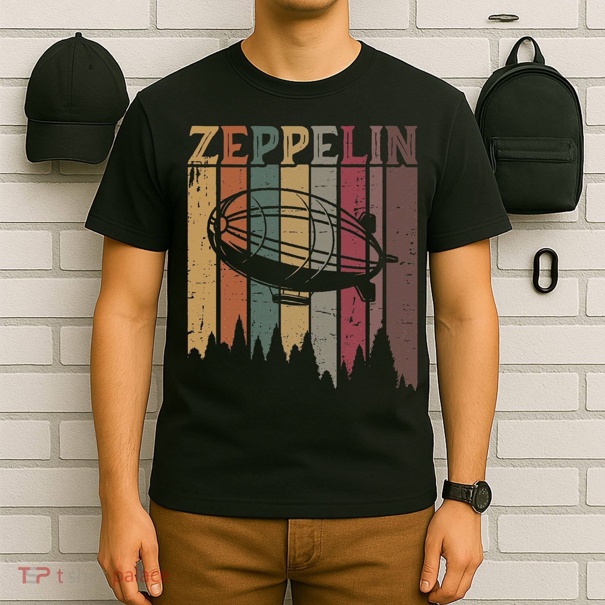 Retro Zeppelin 70s 80s Dirigible Airship Zepelin Zepplin T-Shirt