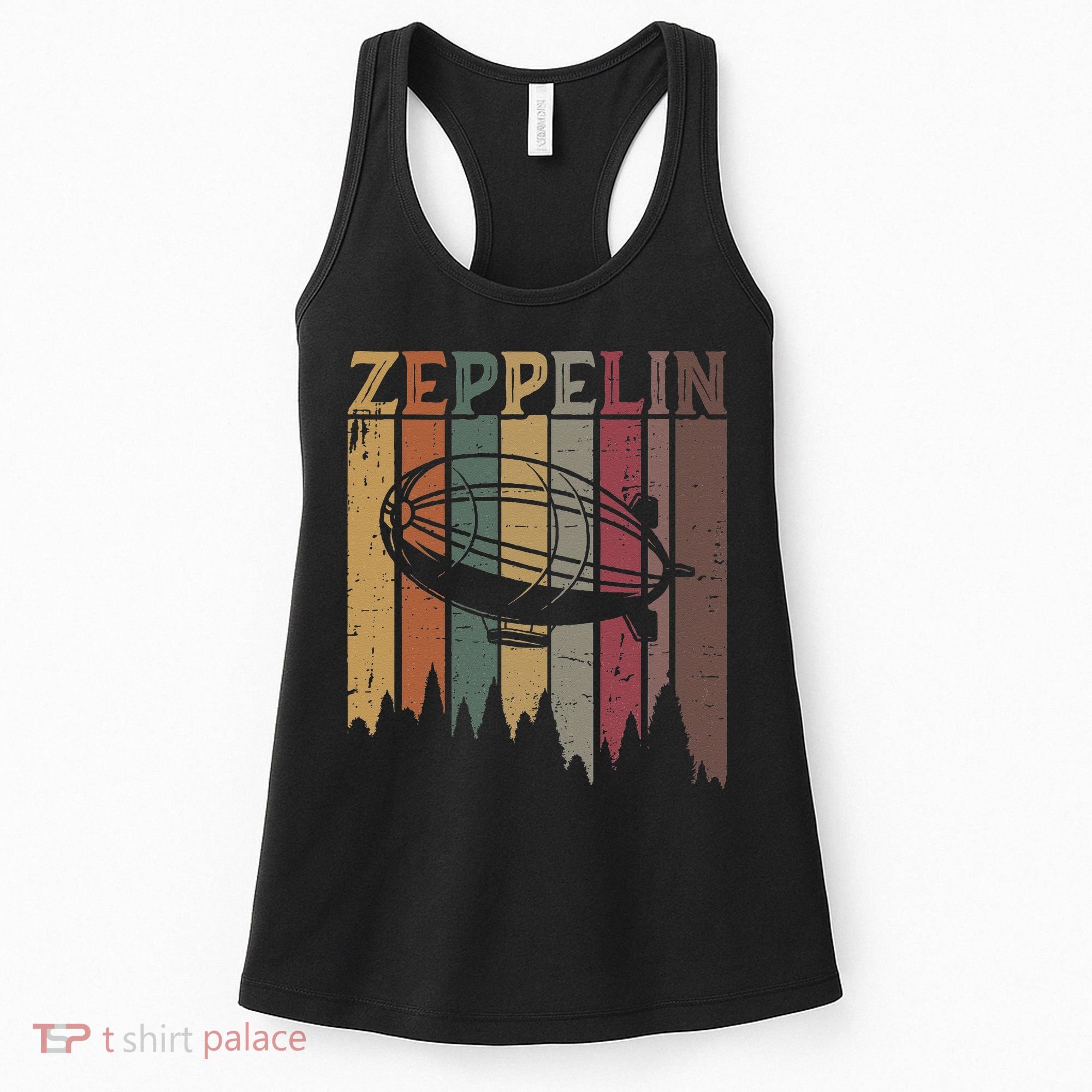 Retro Zeppelin 70s 80s Dirigible Airship Zepelin Zepplin Women's Tank Top