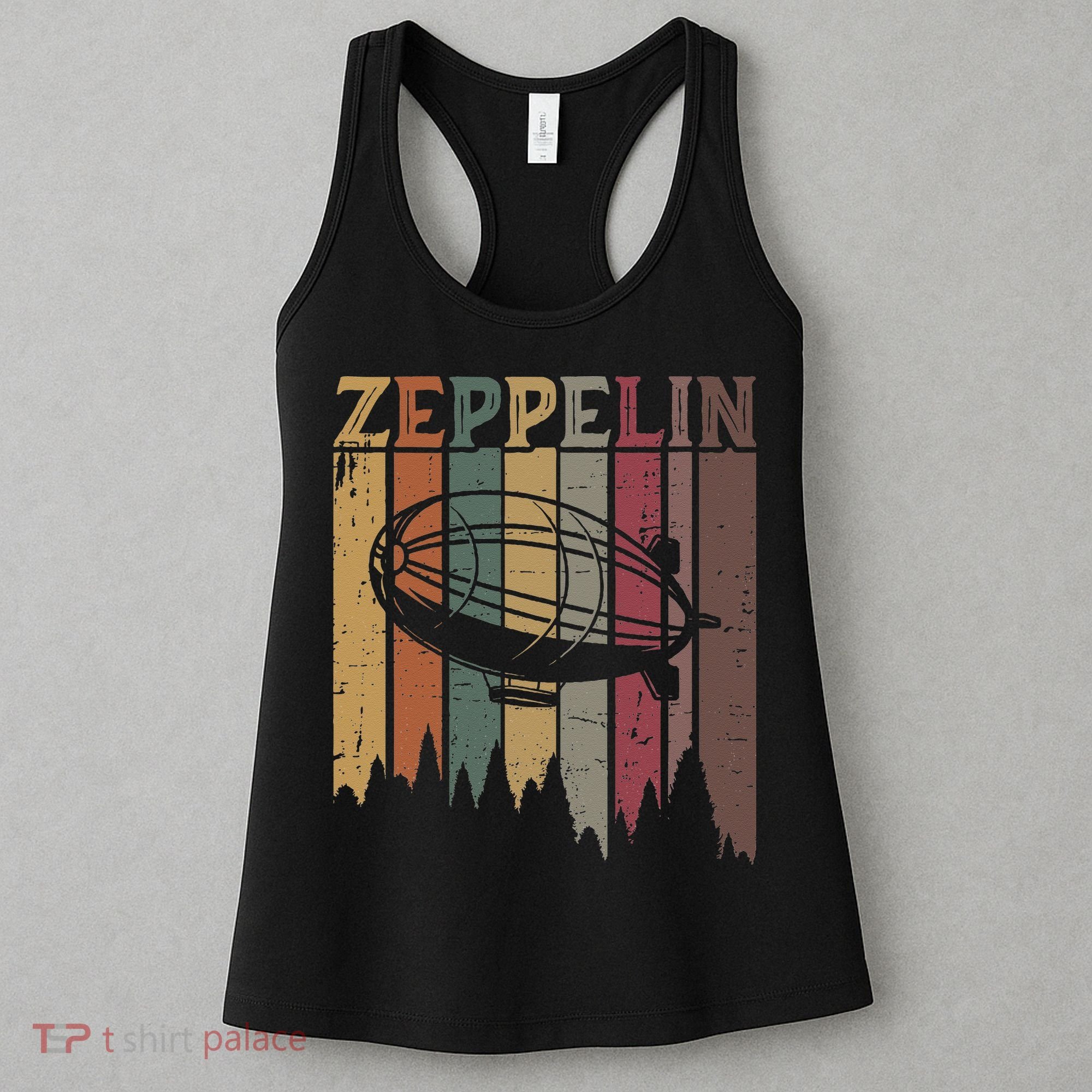 Retro Zeppelin 70s 80s Dirigible Airship Zepelin Zepplin Women's Tank Top