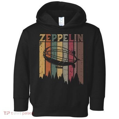 Retro Zeppelin 70s 80s Dirigible Airship Zepelin Zepplin Toddler Hoodie