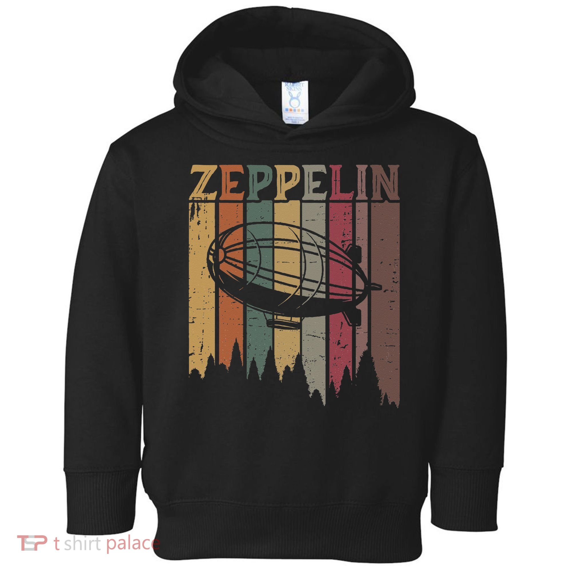 Retro Zeppelin 70s 80s Dirigible Airship Zepelin Zepplin Toddler Hoodie