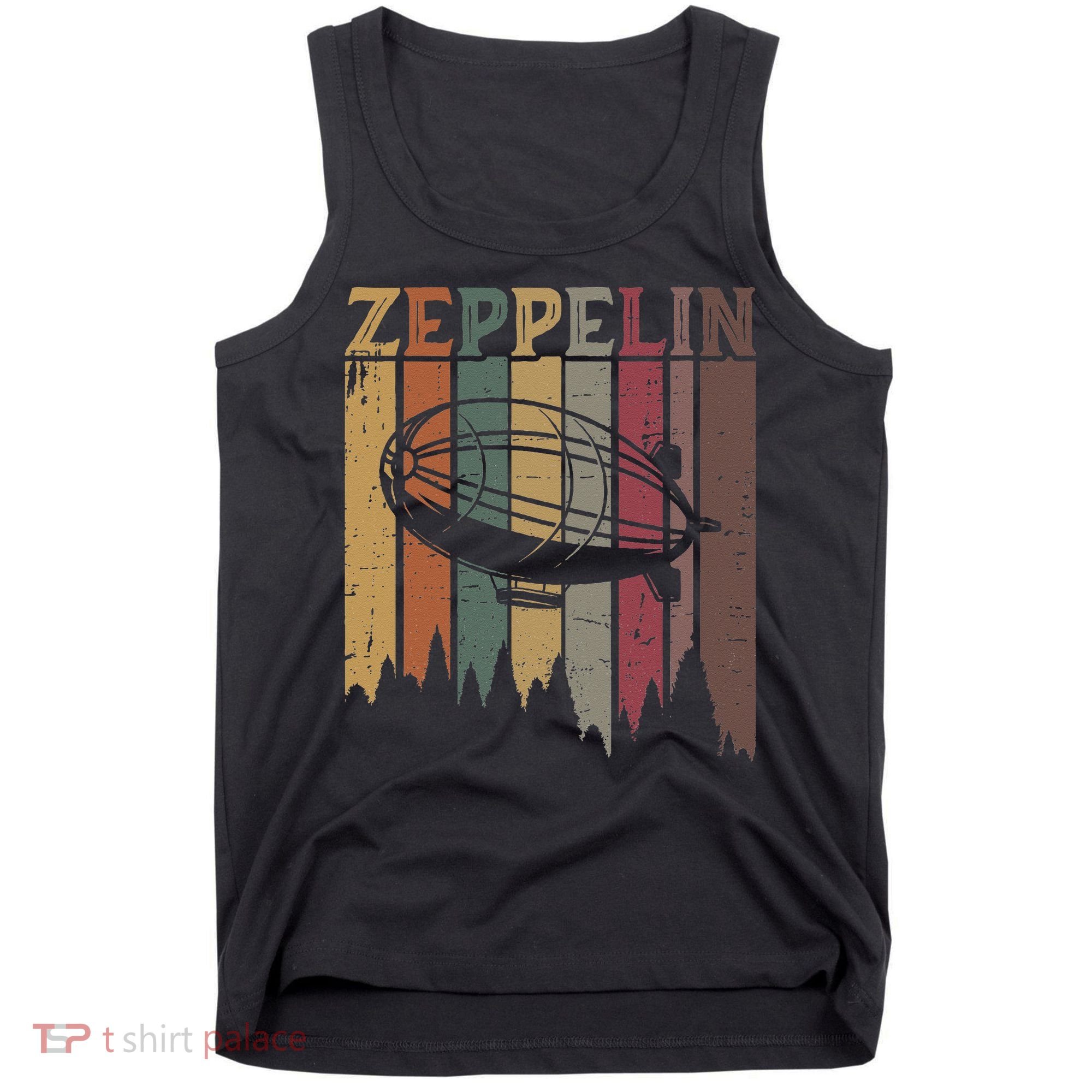 Retro Zeppelin 70s 80s Dirigible Airship Zepelin Zepplin Tank Top