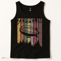 Retro Zeppelin 70s 80s Dirigible Airship Zepelin Zepplin Tank Top thumb 2