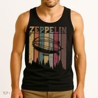 Retro Zeppelin 70s 80s Dirigible Airship Zepelin Zepplin Tank Top thumb 3
